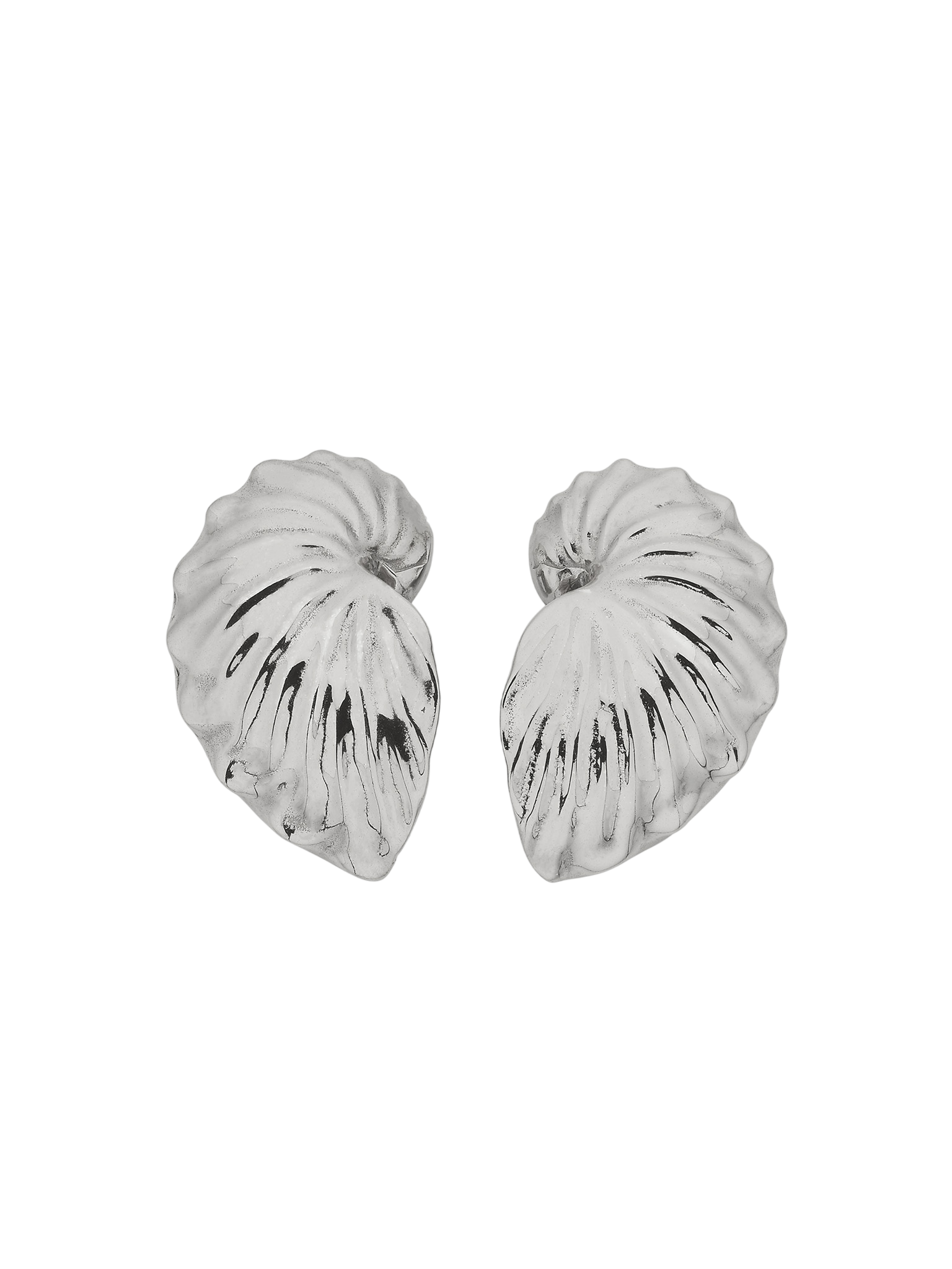 Paper nautilus earrings silver